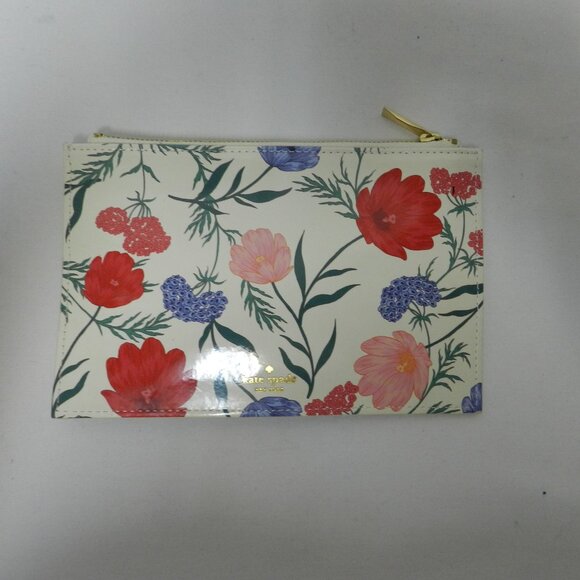 Kate Spade New York Blossom coated canvas pouch make-up bag pencil case floral - Picture 1 of 12